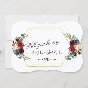 Charm Winter Wreath Will You Be My Bridesmaid Invitation