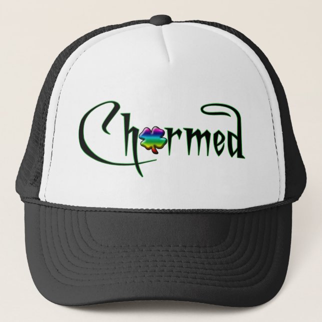Charmed w/Rainbow Shamrocks Trucker Hat (Front)