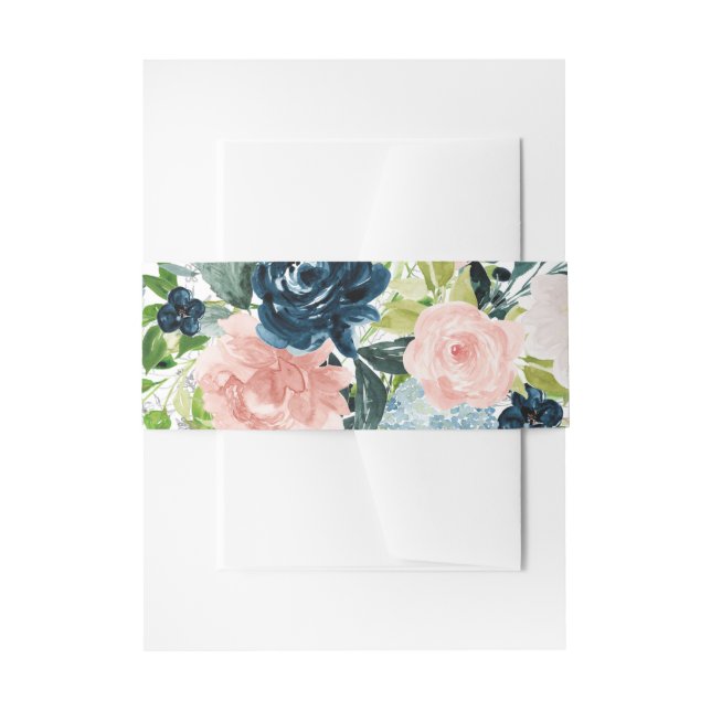 Charmed Watercolor Floral Bouquet Invitation Belly Band (Front Example)