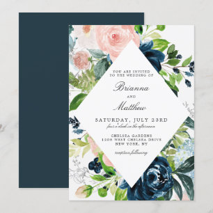 Charmed Watercolor Floral Wedding Invitation