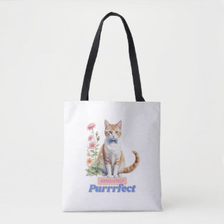 Charming “Absolutely Purrrfect” Cat Tote Bag