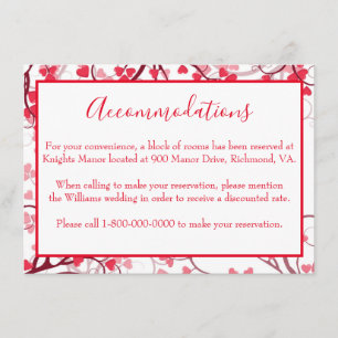 Charming Accommodations Red Hearts Enclosure Card