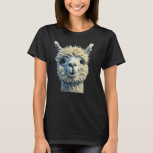 Charming Alpaca T-Shirt Oil Painting Style