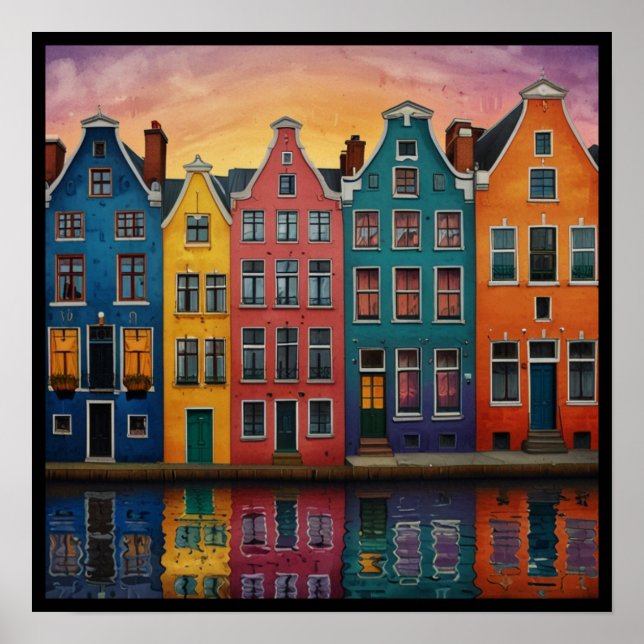 Charming Amsterdam Canal  Poster (Front)