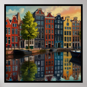 Charming Amsterdam Canal  Poster