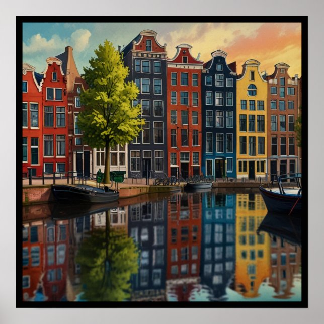 Charming Amsterdam Canal  Poster (Front)