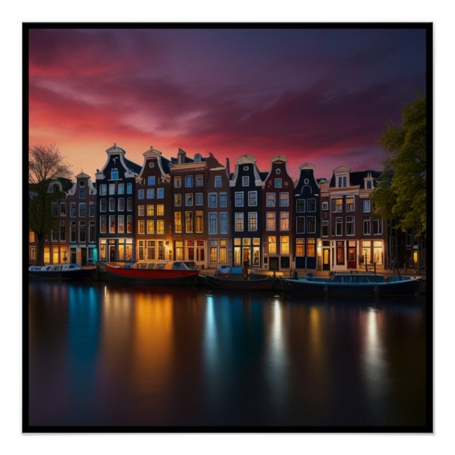 Charming Amsterdam City Poster (Front)
