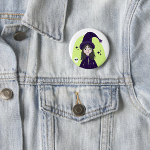 Charming Angry Cute Witch 6 Cm Round Badge