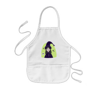 Charming Angry Cute Witch Kids Apron