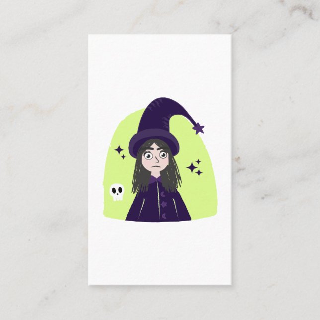Charming Angry Cute Witch Loyalty Card (Front)