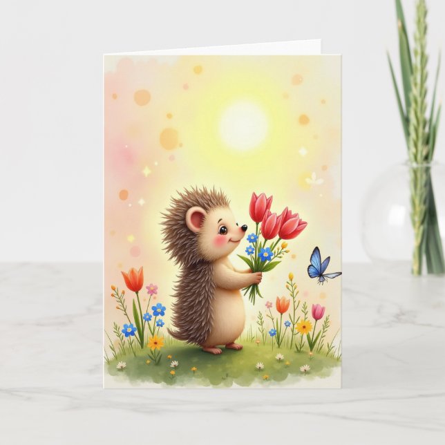 Charming Animal Bouquet Card (Front)