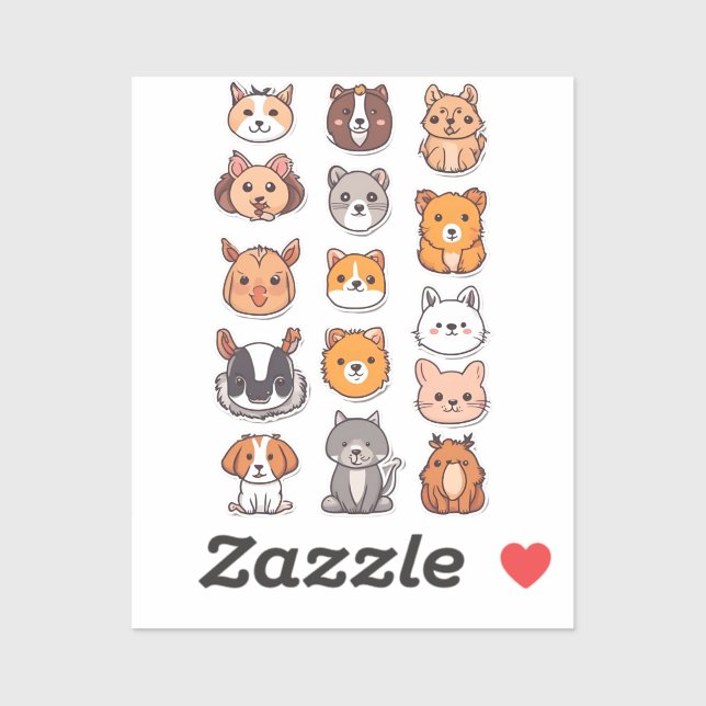 Charming Animal Pals Sticker Pack (Sheet)