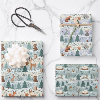 Charming Animals Christmas Holiday Wrapping Paper
