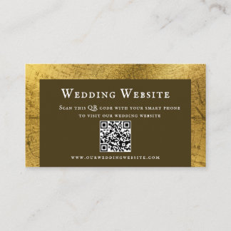 Charming Antique Gold Wedding Enclosure Card