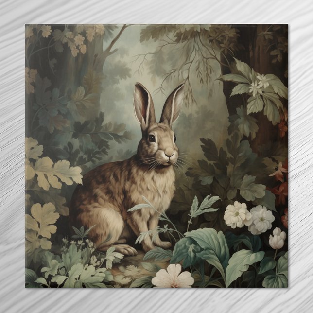 Charming Antique Hare in Lush Forest  Tile (Creator Uploaded)