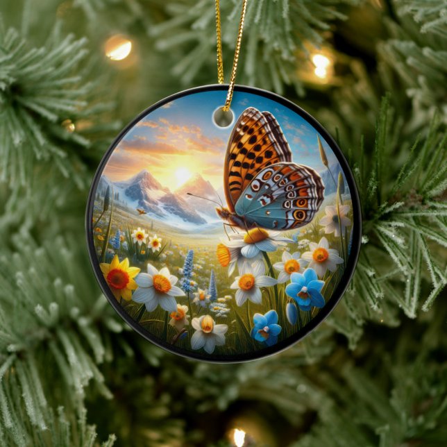Charming Aphrodite Fritillary Butterfly  Ceramic Tree Decoration (Creator Uploaded)