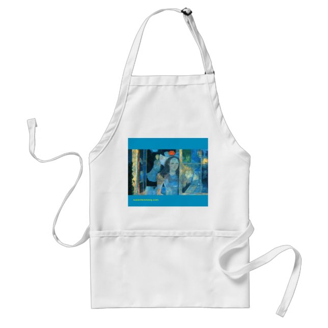 charming apron with lovely image (Front)