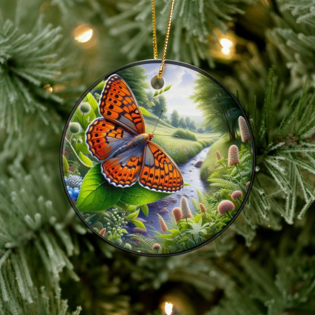 Charming Atlantis Fritillary Butterfly Ceramic Tree Decoration (Creator Uploaded)