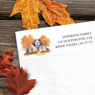 Charming Autumn House New Address Label