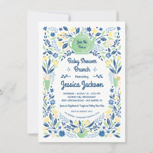 Charming Baby Shower Brunch Invitation Green