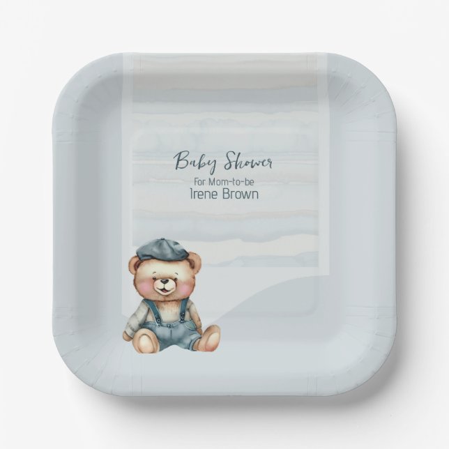 Charming Baby Shower Paper Plate (Front)
