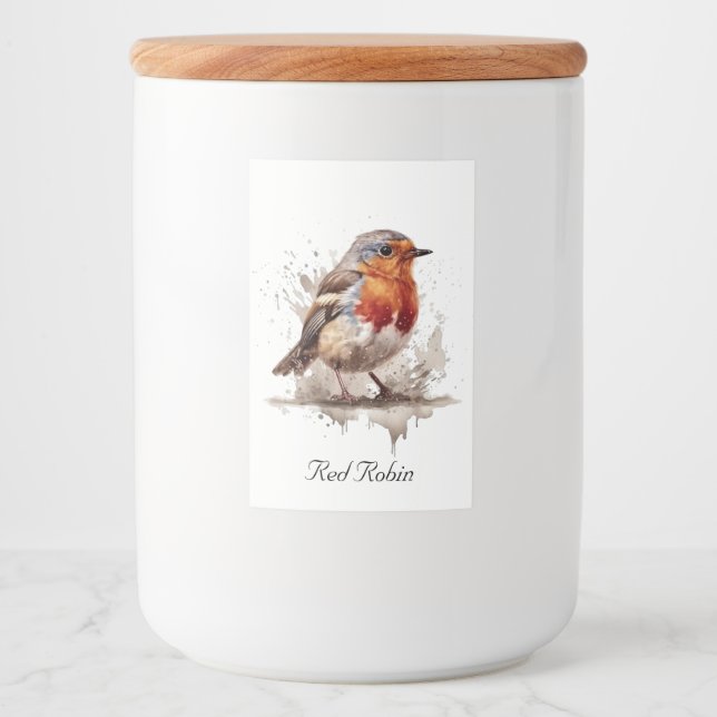 Charming Backyard Robin, custom Food Label (Front)