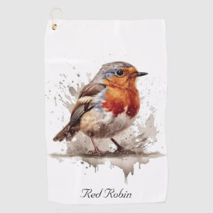 Charming Backyard Robin, custom Golf Towel