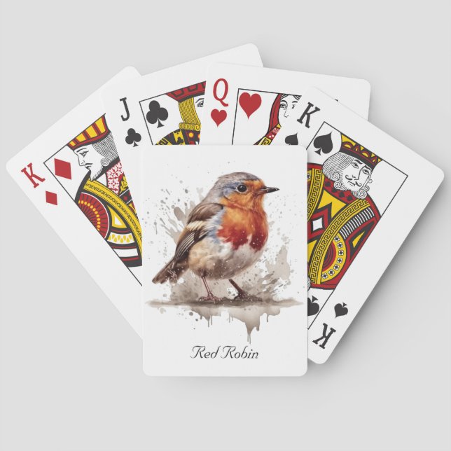 Charming Backyard Robin, custom Playing Cards (Back)