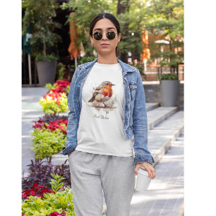 Charming Backyard Robin, custom T-Shirt