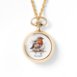 Charming Backyard Robin, custom Watch