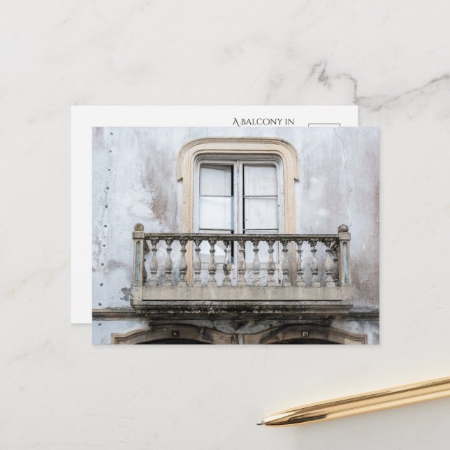 Charming Balcony in Portugal  Postcard (Front/Back In Situ)