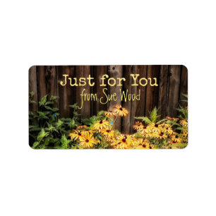 Charming Barn Board and Flowers Custom Gift Labels