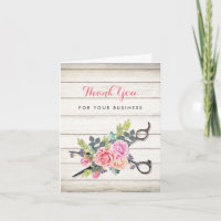 Charming Barn Wood Pink Floral Scissors Hair Salon