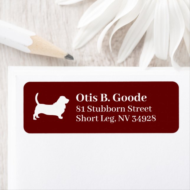 Charming Basset Hound Return Address Labels (Insitu)