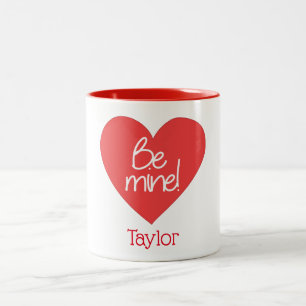 Charming Be Mine Red Heart Two-Tone Coffee Mug