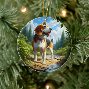 Charming Beagle Keepsake Ceramic Tree Decoration