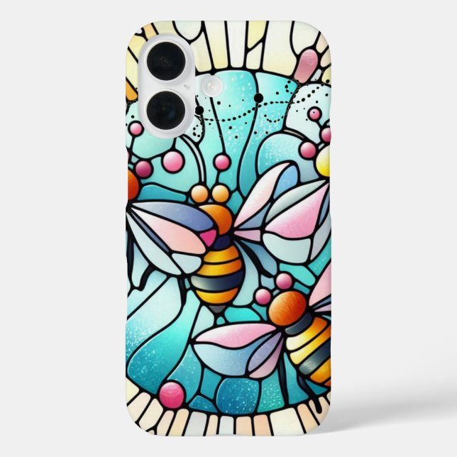 Charming Bees Stain Glass Effect Case-Mate iPhone Case (Back)