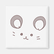 Charming Beige Mouse Magnet - Simple & Stylisマグネット