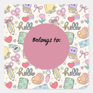 Charming "Belongs To" Label Stickers