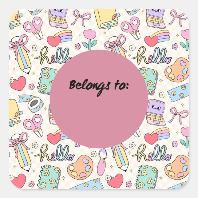 Charming "Belongs To" Label Stickers (Front)