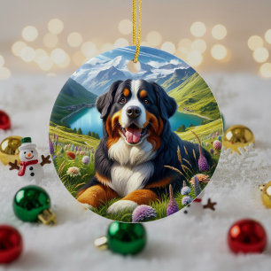 Charming Bernese Mountain Dog Keepsake Ceramic Tree Decoration