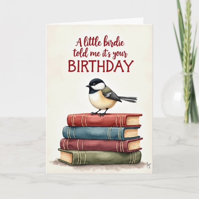 Charming Bird Birthday Card (Front)