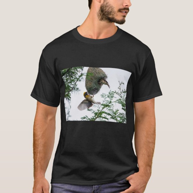 Charming Bird Building a Nest T-Shirt (Front)