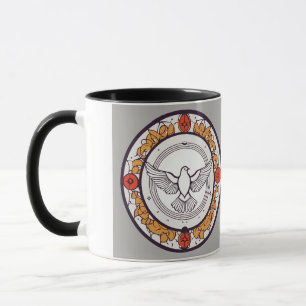Charming Bird Print Mug with Colourful Background