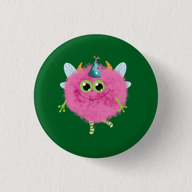 Charming birthday monster 3 cm round badge (Front)