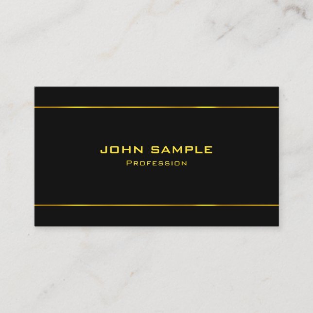Charming Black And Gold Lights Attractive Glam Business Card (Front)