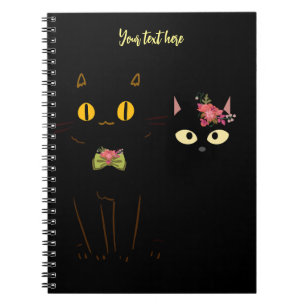 Charming Black Cats Yellow Eyes  Notebook