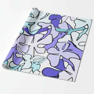 Charming Blue and Purple Coffee Cup Wrapping Paper