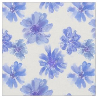 Charming Blue and White Cornflower Pattern Design Fabric