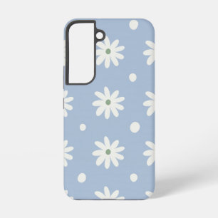 Charming Blue Daisy and Polkadot Samsung Galaxy Case